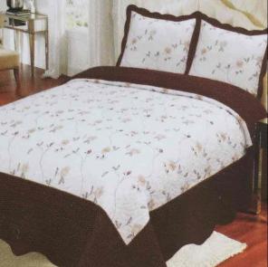 3 Pcs King Size Embroidery Quilt Set