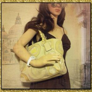 Authentic Coach MIA Inlaid C Tote 15748