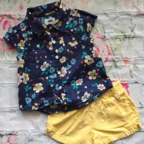 ON Tie Front Shirt & Linen Blend Short