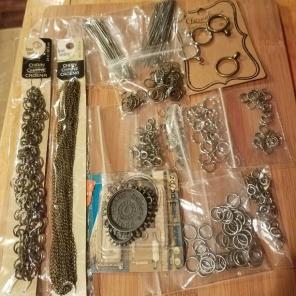 Antiqued findings + metal beads