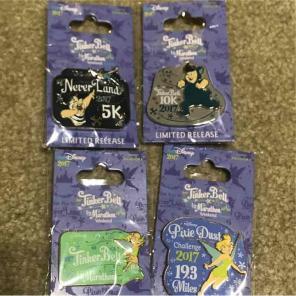 BNWT RunDisney 2017 Pins (4pcs)