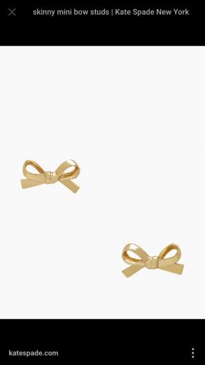 New Kate Spade Gold Bow Earrings Dainty