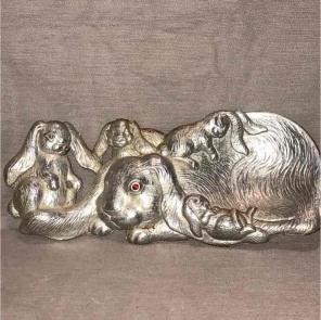 ARTHUR COURT PEWTER BUNNY SPOON REST