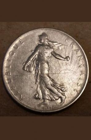 1960 French Coin, Vth Republic 1 Franc