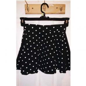 Black and White Polka Dot Skater Skirt