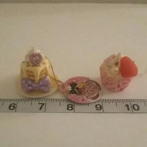 2pc amuse cupcake pancake keychain strap