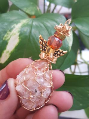 Sunshine angel joy pendant wire wrapped