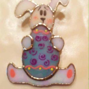 Rabbit w/ Easter Egg Pin and Pendant