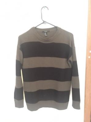 F21 Navy Green & Black Sweater