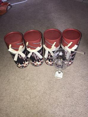 Set of 4 Wine Glasses and Containers