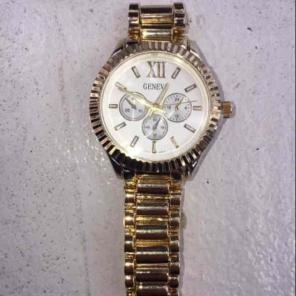 Geneva Gold Stainless Steel Watch