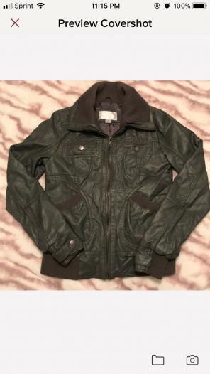 Green leather motorcycle jacket