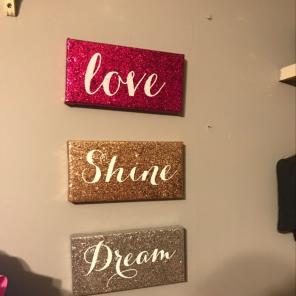 Set Of 3. Love Shine And Dream