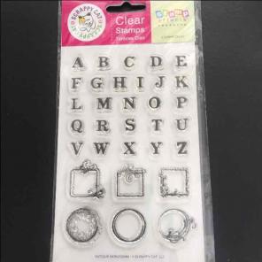 Monogram Alphas Scrappy Cat Rubber Stamp