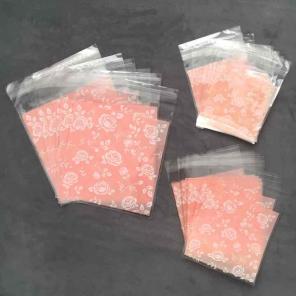 30 White rose pink clear cello bag S M L