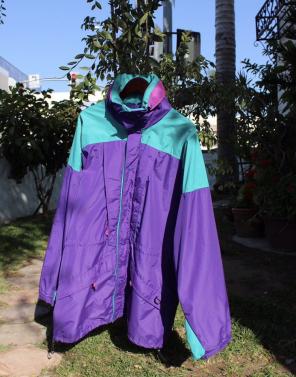 Purple&Blue Windbreak Trench Coat
