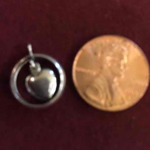 Sterling silver charm rare heart/ring
