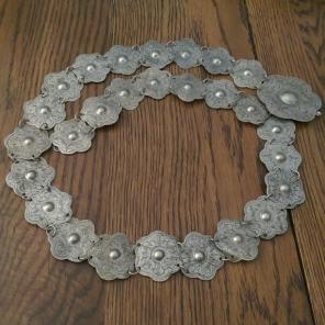 Vintage Etched Concho Belt