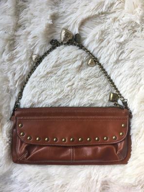 Kathy Van Zeeland Magnetic Closure Handbags Mercari Kathy Van Zeeland Cognac Charm Chain Bag