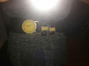 Vintage leather belt with watch buckles