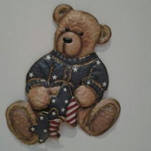 USA Teddy Bear Plaque