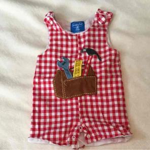 Red Tool Set Boy Romper