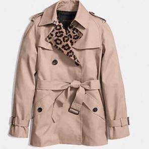 Coach Ocelot Leopard Short Trench Coat