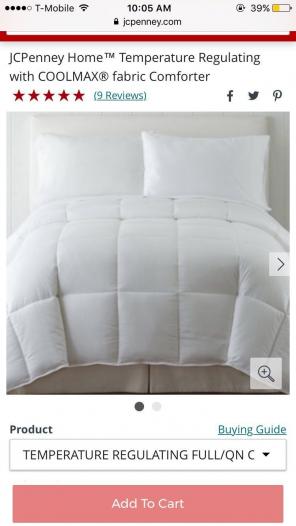 Coolmax Down Comforter Full/Queen