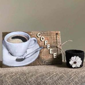 Rustic Pallet Coffee Sign & Candle