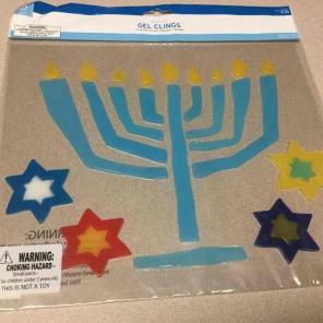 HANUKKAH MENORAH WINDOW GEL CLINGS