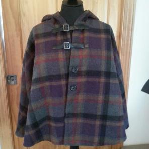 Plaid Hooded Cape