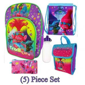 Trolls 5PC Backpack Set