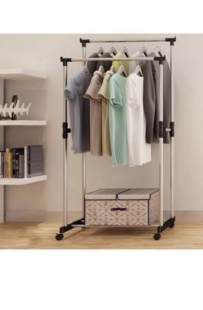 Portable Clothes Double Hanger