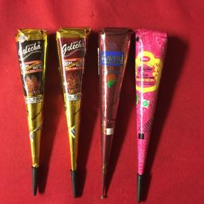1 X BLACK RED BROWN PINK HENNA CONES
