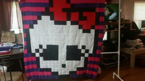 Skull with bow quilt/comforter
