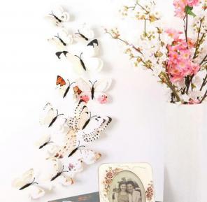 Cream 12pcs butterflies best home decor