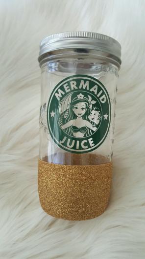 Starbucks Ariel glitter dipped tumblee