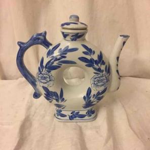 Chinese Dragon Handle Donut Hole Teapot