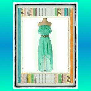 Beautiful Teal Asymmetric Hem Dress