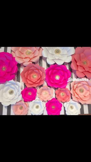 Pink white ombre paper flower/wall decor