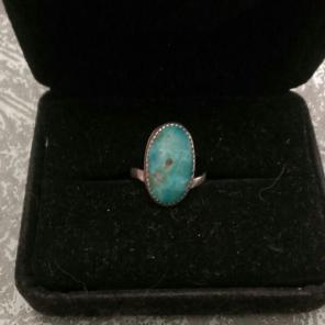 Old Pawn Navajo Sterling Turquoise Ring