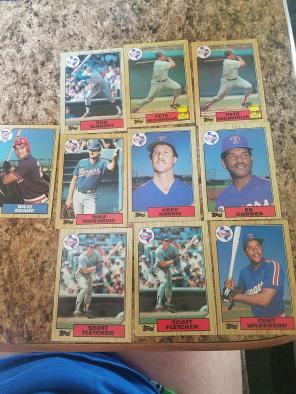 1987 topps Rangers baseball cards