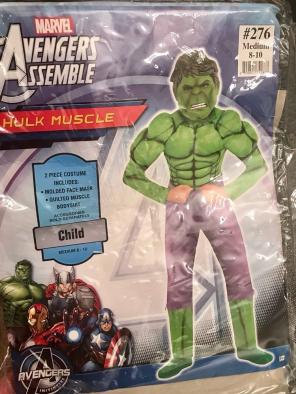 Hulk Muscle Kids Size 8-10 (Used Once)