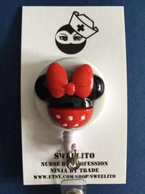 Minnie Mouse Disney Badge Holder Nurse