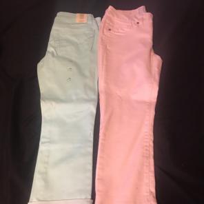 Teal And Pink Crop Bottoms