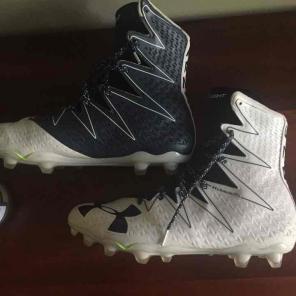 Navy and white under armour highlights