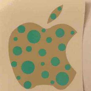 Beige/ Mint Apple Decal