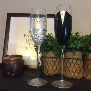 Handpainted Champaign Wedding Flutes
