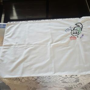Vintage handsewn MILK & KITTY Pillowcase