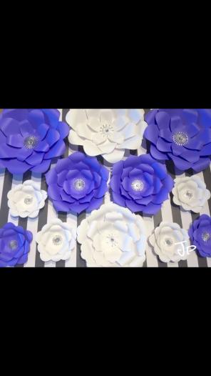 Lavender purple&white paper flower
